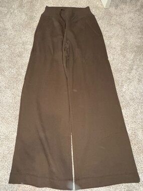ALO Yoga Brown Wide-Leg Knit Pants